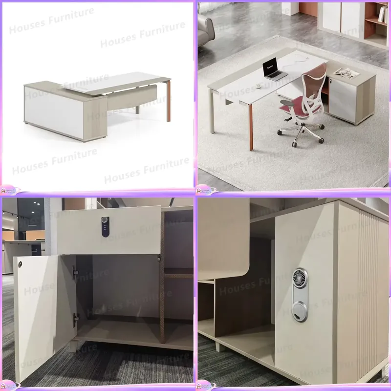 Office Tech Desk - Escritorio Ejecutivo en Forma de L,