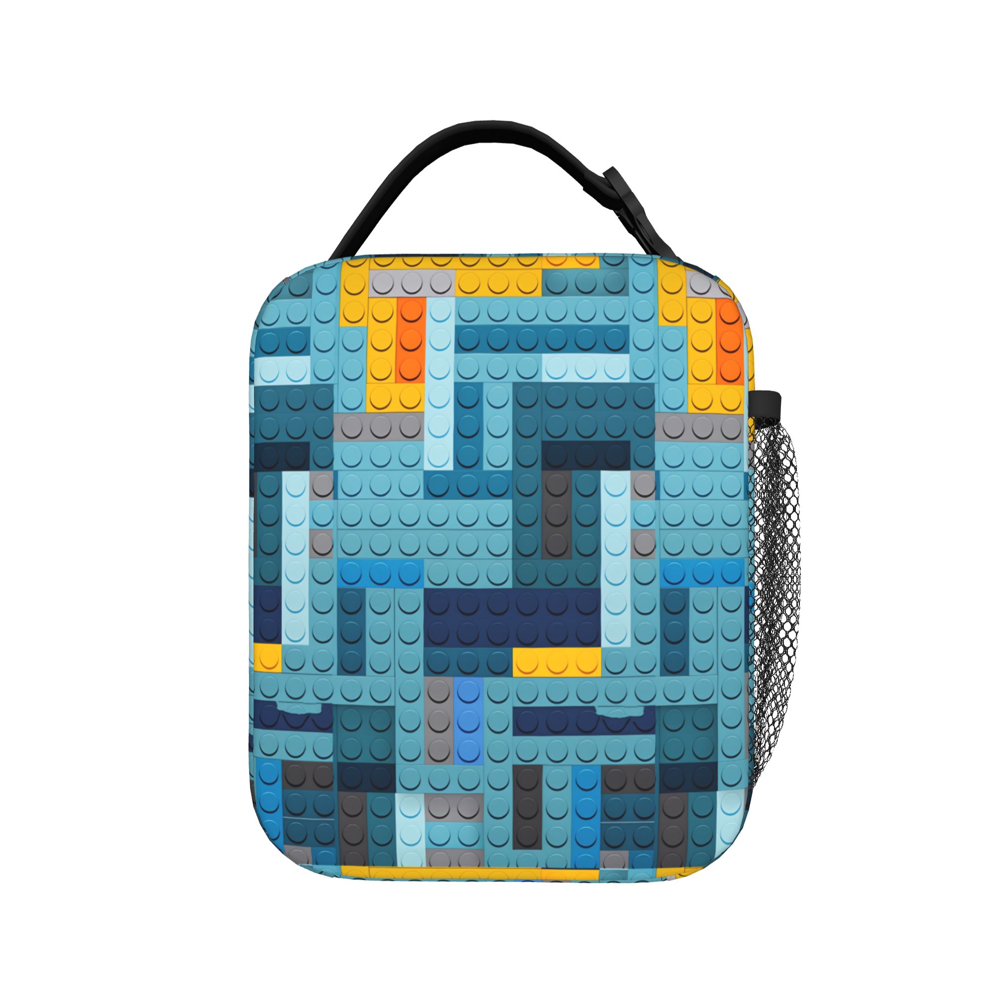 Office Tech Bag - Bolsa de almuerzo Blue Tech Pixel