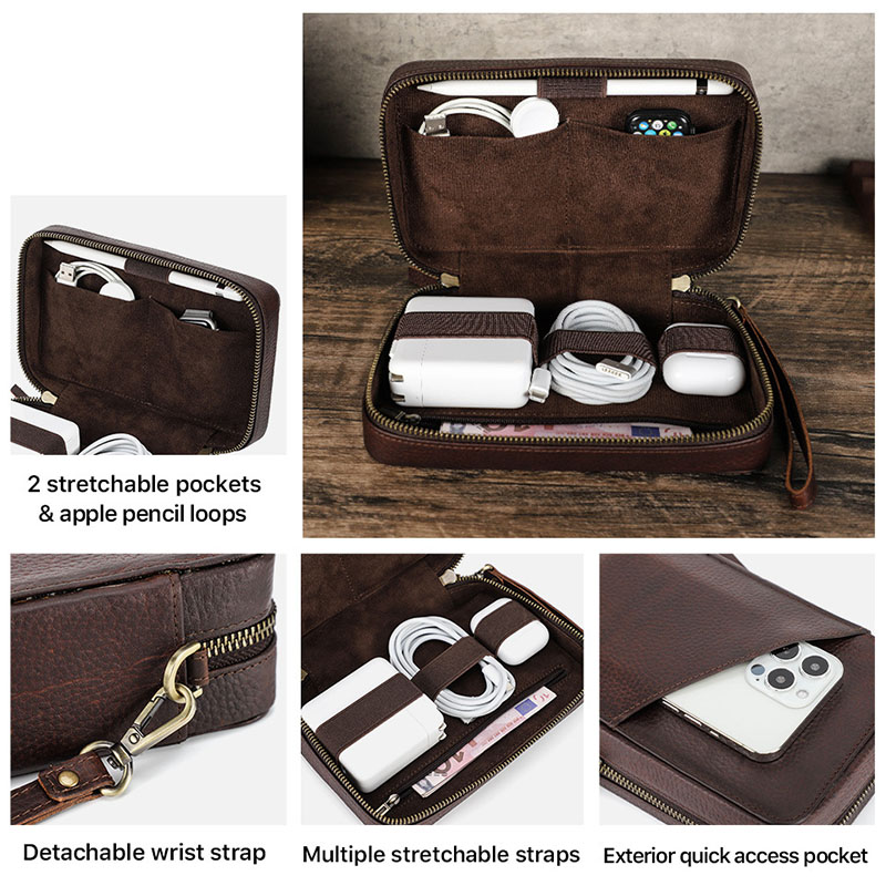 Bolsa Organizadora de Cuero Ge - Office Tech Bag reseña y precio