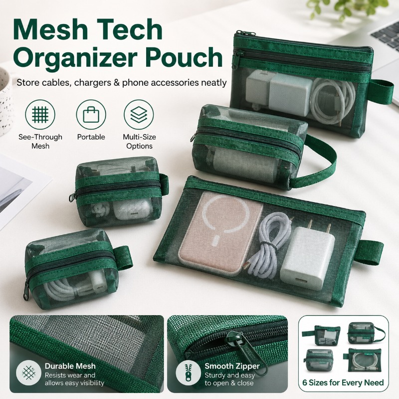 Paquete de 6 Bolsas Organizado - Office Tech Bag reseña y precio