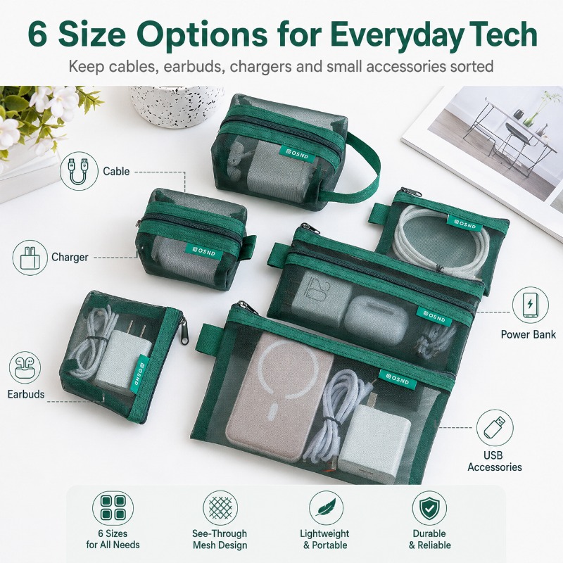 Paquete de 6 Bolsas Organizado - Office Tech Bag reseña y precio