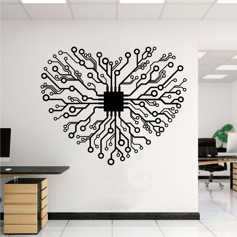 Love Chip Tech Company-calcoma - Tech Office Wall Art reseña y precio