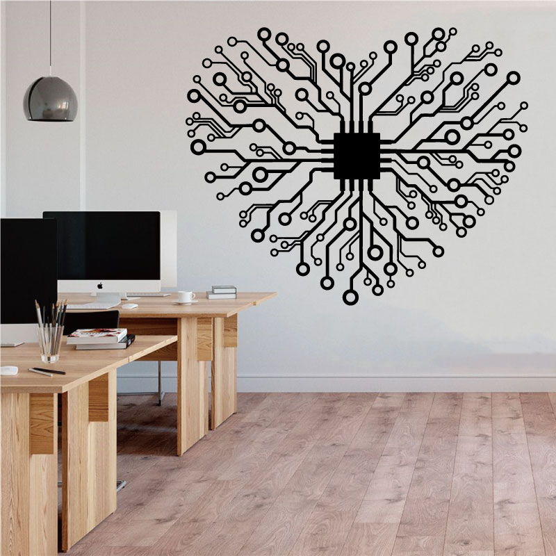 Love Chip Tech Company-calcoma - Tech Office Wall Art reseña y precio