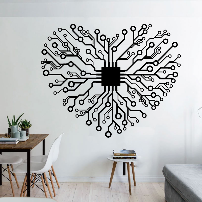 Love Chip Tech Company-calcoma - Tech Office Wall Art reseña y precio
