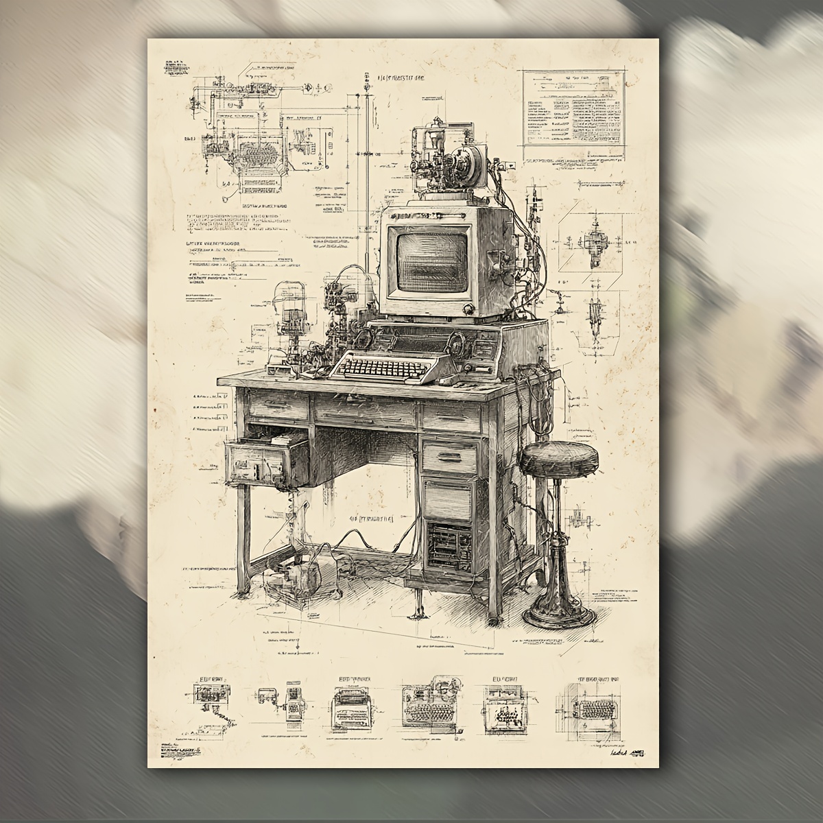 CIFBUY Póster Vintage de Inven - Tech Office Wall Art reseña y precio