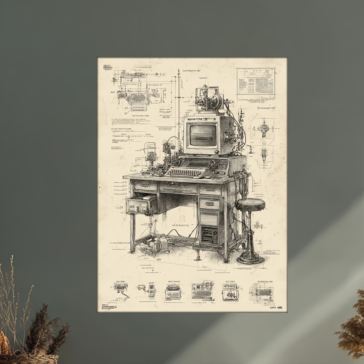 CIFBUY Póster Vintage de Inven - Tech Office Wall Art reseña y precio