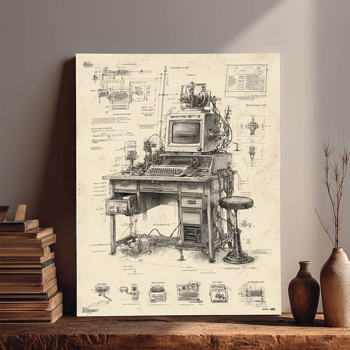 CIFBUY Póster Vintage de Inven - Tech Office Wall Art reseña y precio